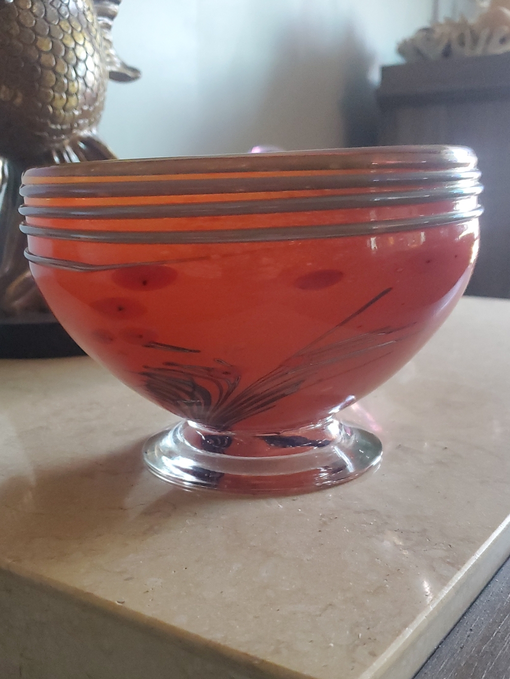 Orange Glass Bowl